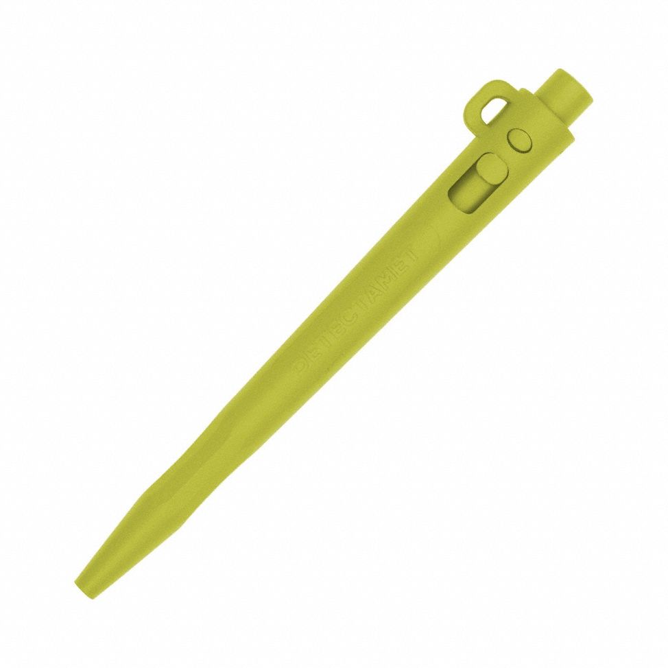 Pen: HD, 1 mm, Lanyard Loop, Yellow, Blue, Ballpoint, Retractable, Polymer, 50 PK