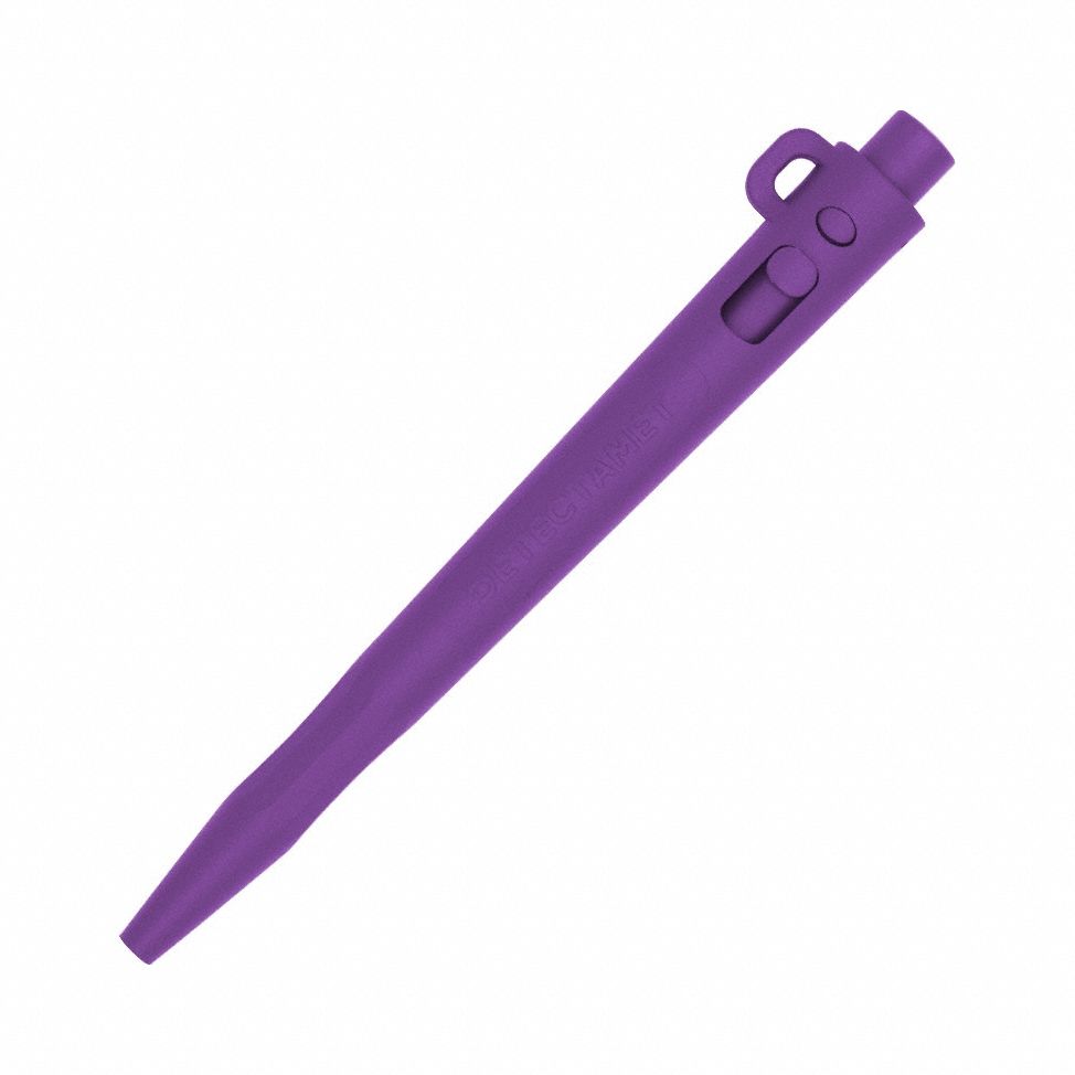 Pen: HD, 1 mm, Lanyard Loop, Purple, Blue, Ballpoint, Retractable, Polymer, 50 PK