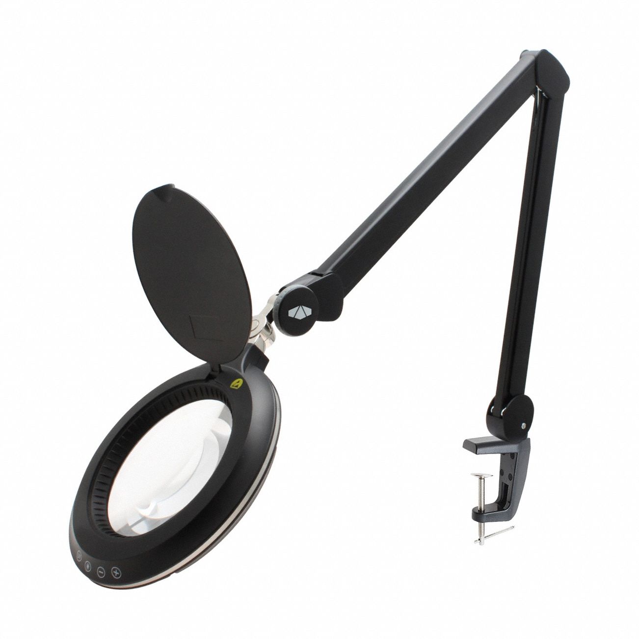 Magnifying Lamp: LED, 2.25x, 5 Diopter, 800 lm Max Brightness, 35.5 in Arm Reach, Articulating