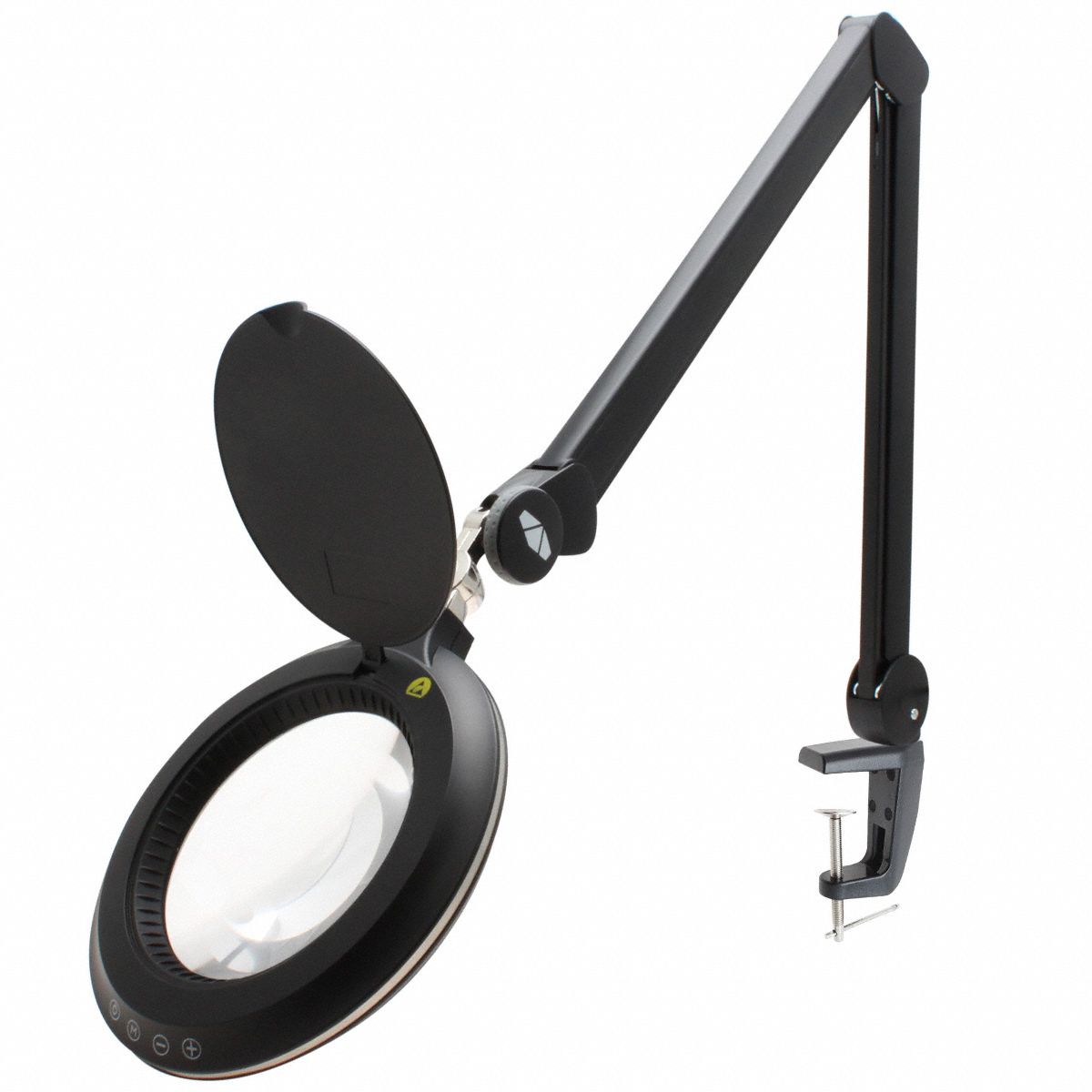 Magnifying Lamp: LED, 2.25x, 5 Diopter, 450 lm Max Brightness, 35.5 in Arm Reach, Articulating