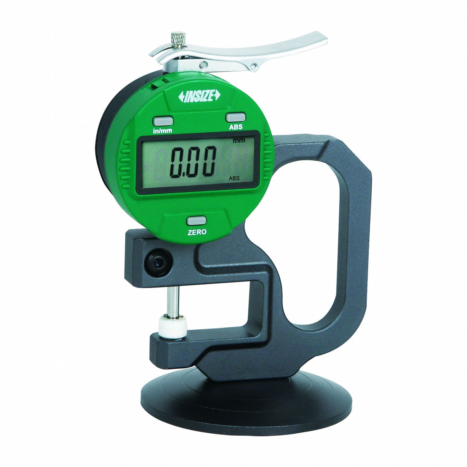 Thickness Gage: 0.00005 in to 0.4 in /0.001 mm to 10 mm, Inch/Metric, 1.181 in Throat Dp