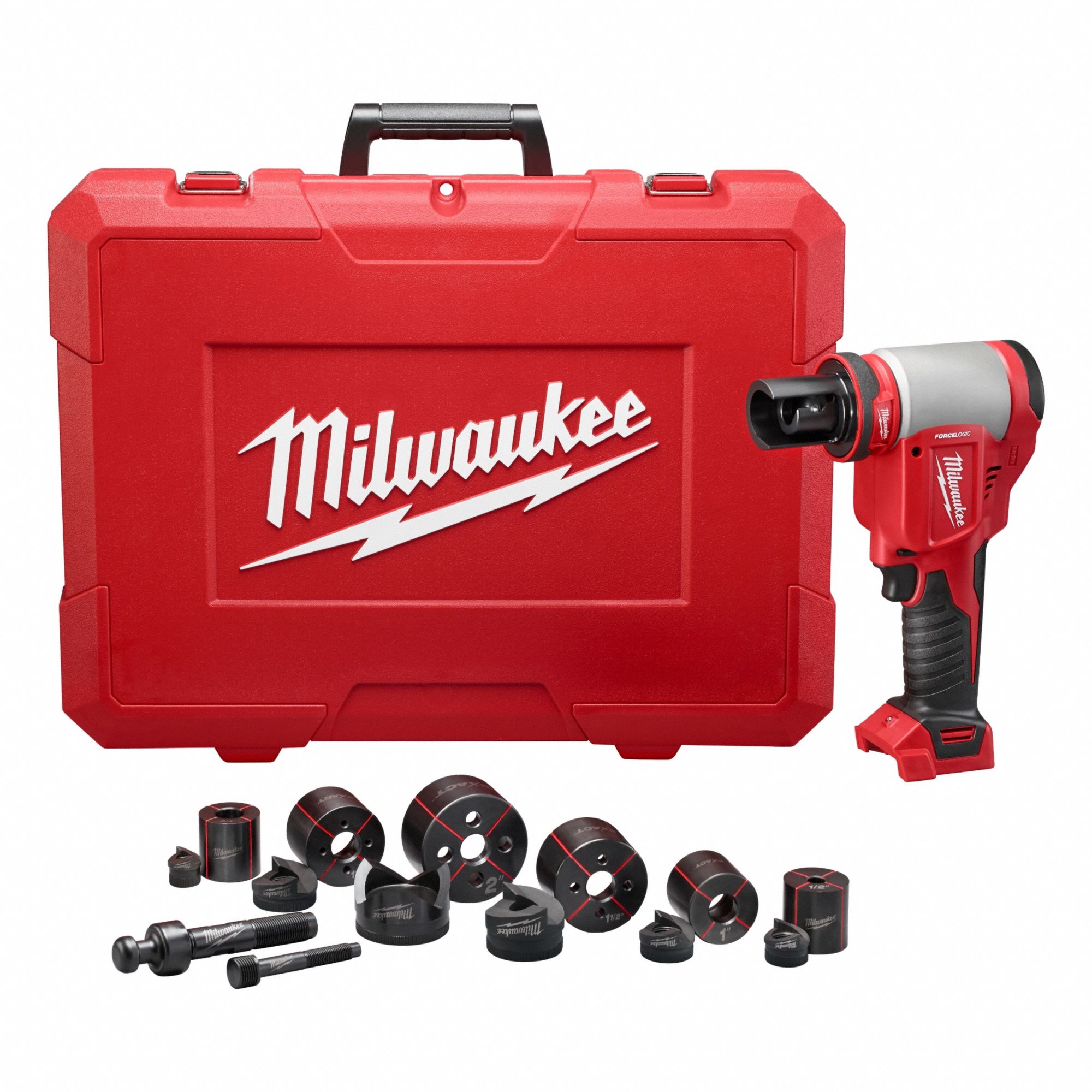 CordlessKnockout Tool: 18V DC, 6 in Punching Capacity (Steel), For 12 ga Max. Steel Thick
