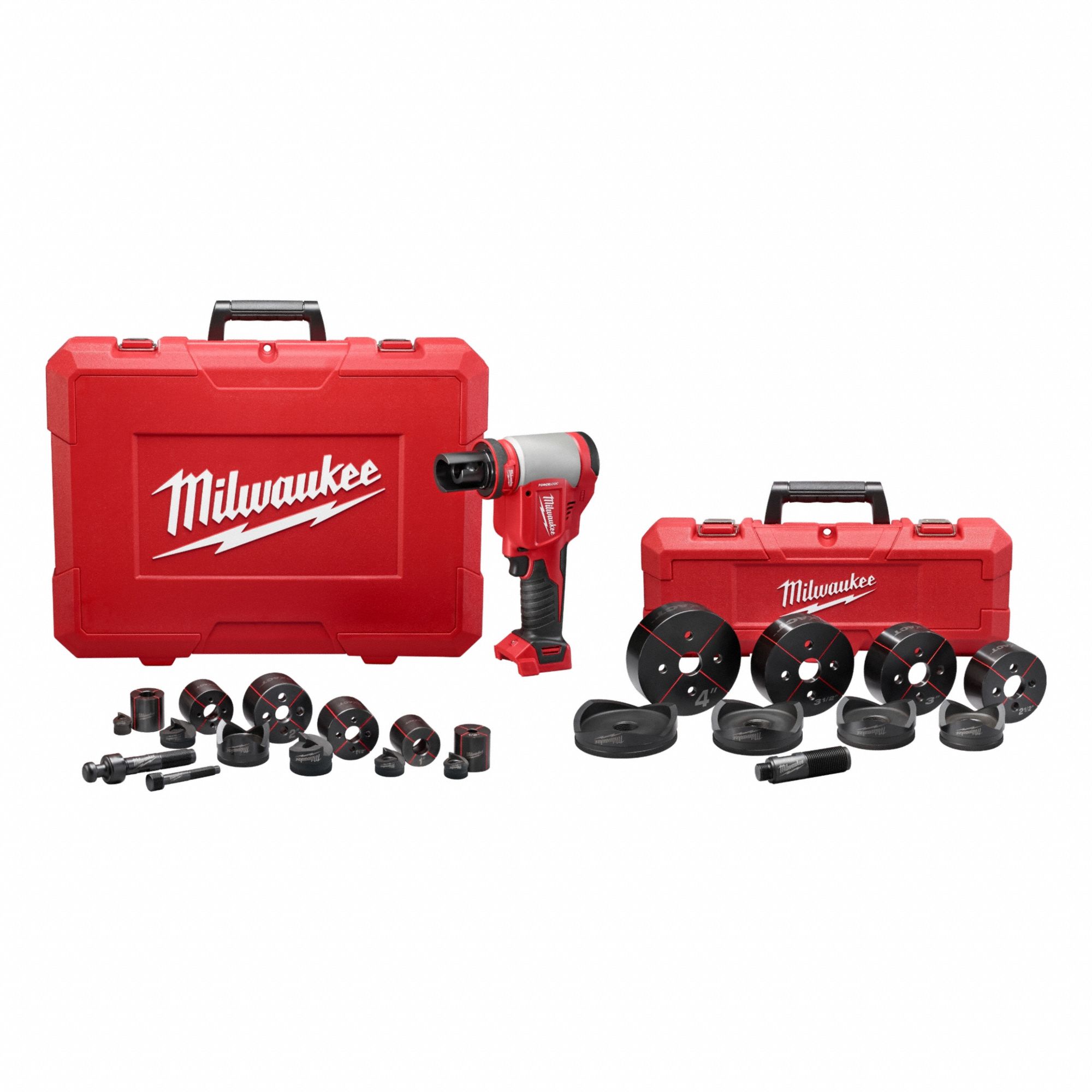 CordlessKnockout Tool: 18V DC, 6 in Punching Capacity (Steel), For 12 ga Max. Steel Thick