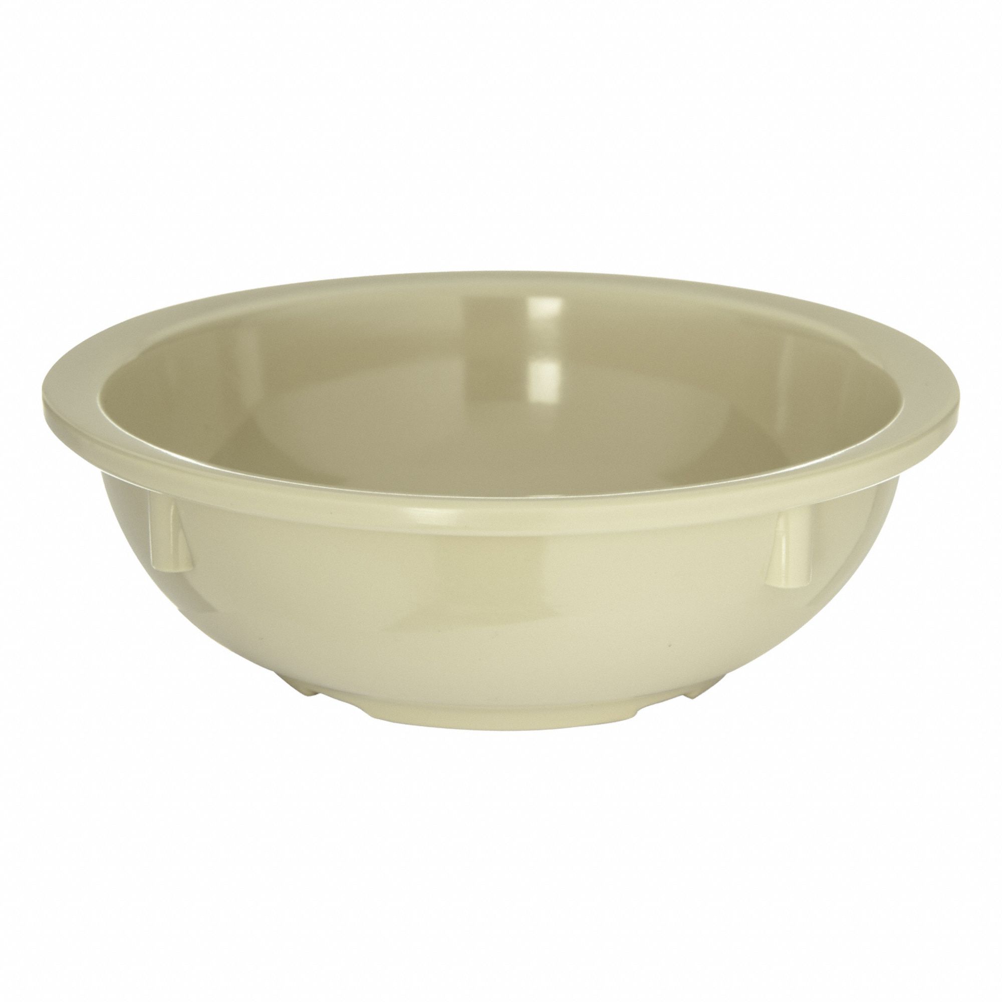 Nappie Bowl: Kingline, 9.3 fl oz Capacity, Tan, Melamine, 5 1/8 in Dia, 1 5/8 in Overall Ht
