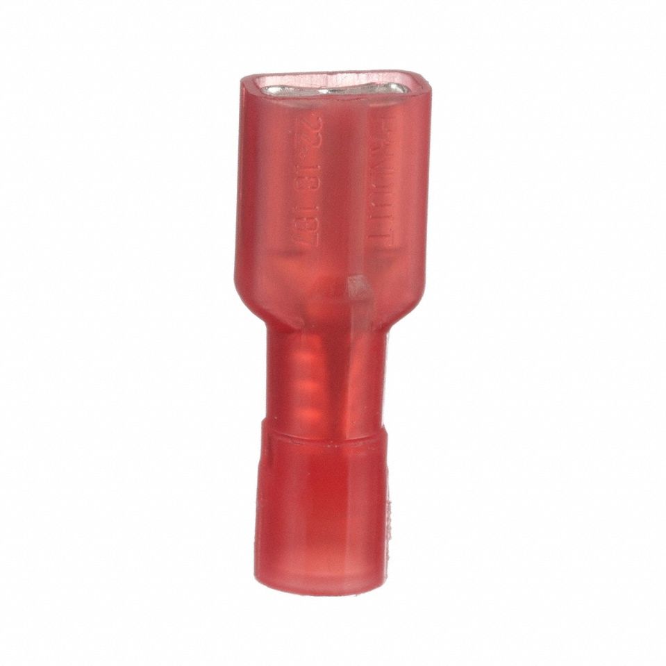 Wire Disconnect: Female Socket, Red, Nylon, Full Coverage, 22 AWG – 18 AWG Wire Size