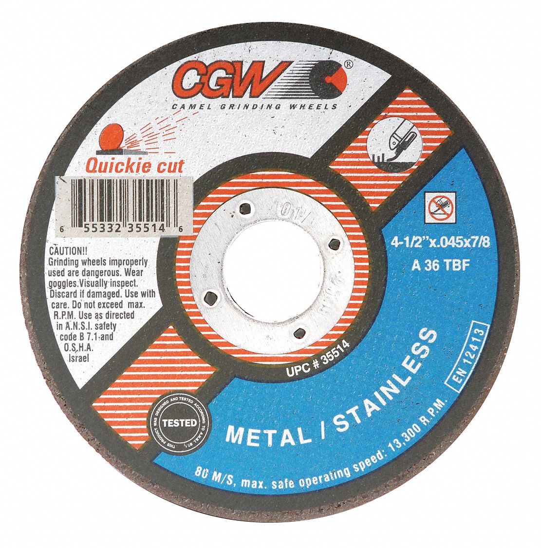 CutOff Whl 4.5x0.045x7/8 T1 ZA36-T-BF