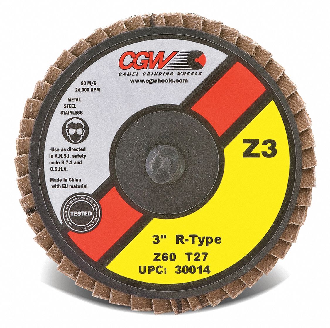 Flap Disc, 3, T27, C/Z, Reg Roll On 120G