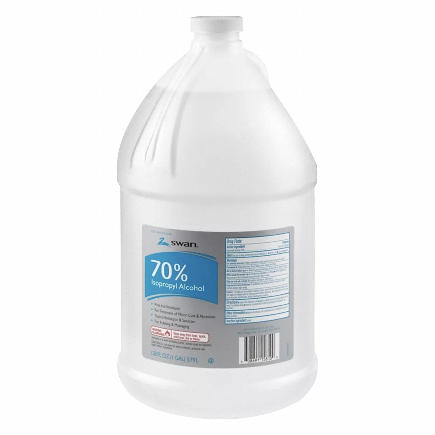 Topical Antiseptic Liquid: Liquid Solution, Isopropyl Alcohol, 128 oz Size