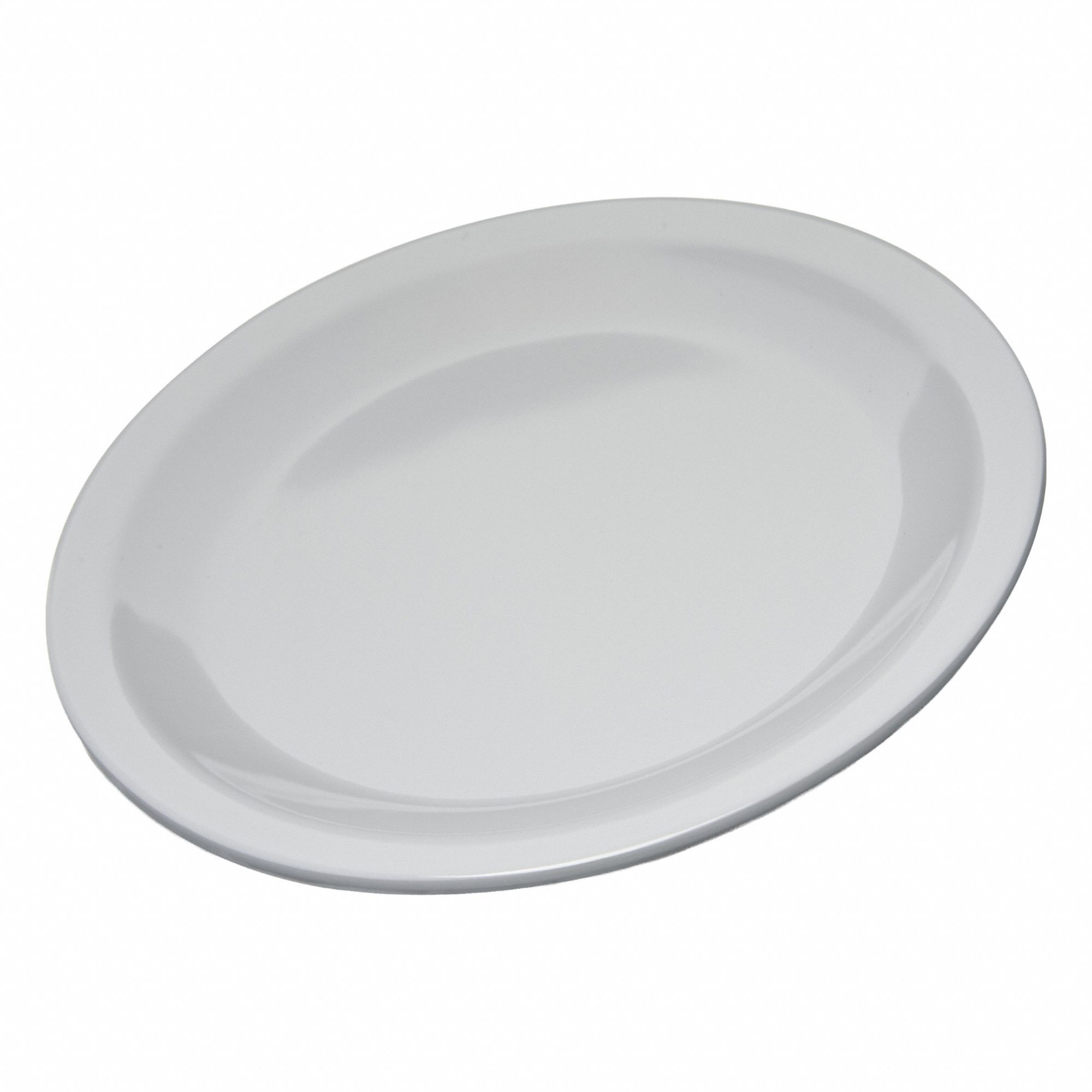 Pie Plate: Kingline, White, Melamine, 6 1/2 in Dia, 5/8 in Overall Ht, White