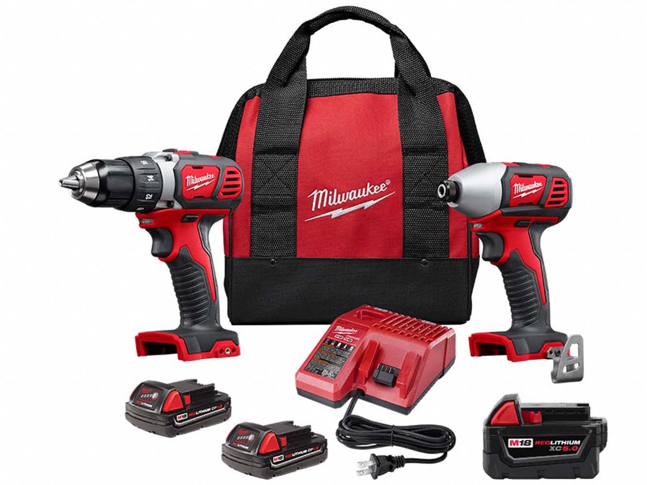 Cordless Combination Kit: 2 Tools, Drill/Impact Driver, 18 V DC Volt, Battery Included