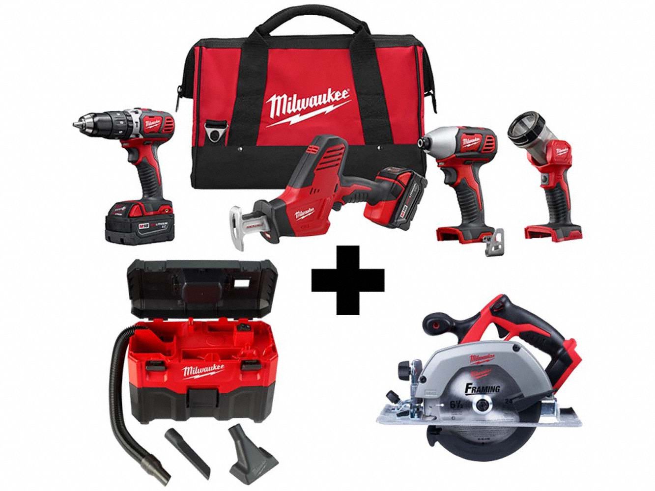 M18 4PC Combo Kit,  M18 Vac,  M18 Circ Saw