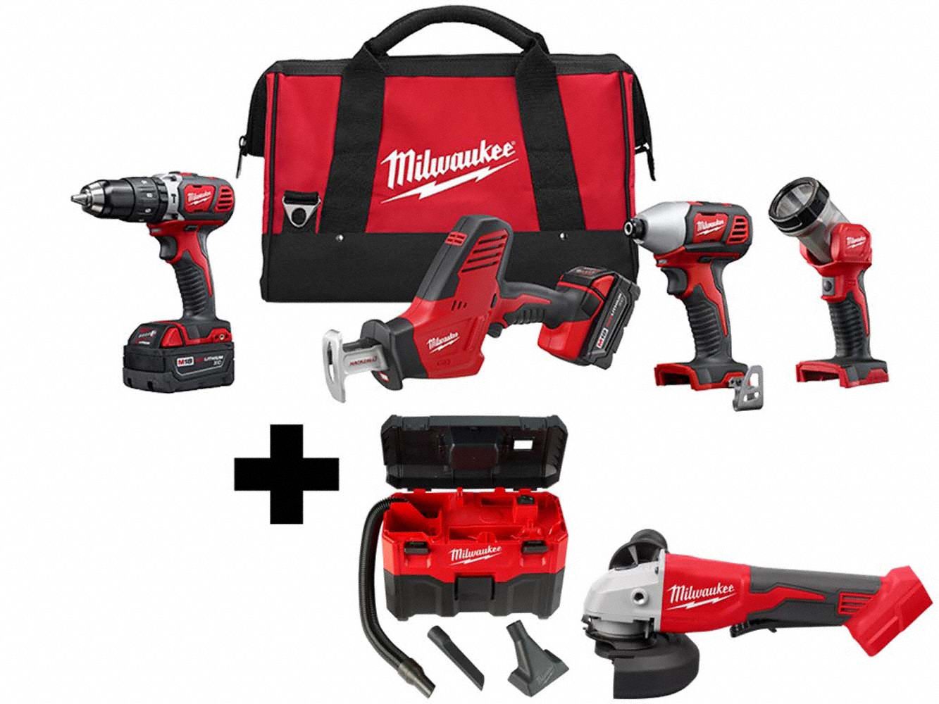 Combo Kit,  Vacuum and Grinder, 18 V