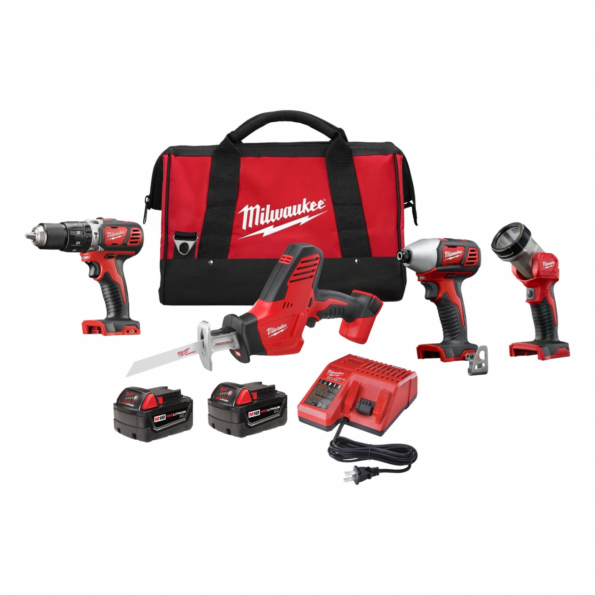 Cordless Tool Combination Kit: 4 Tools, 18 V DC Volt, Battery Included, M18™, M18™, 2PYZ8