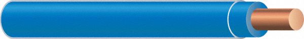 Building Wire: Copper, 18 AWG, 1 Conductors, Solid, Blue, 500 ft Lg, TFN