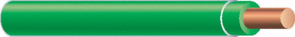 Building Wire: Copper, 18 AWG, 1 Conductors, Solid, Green, 500 ft Lg, TFN