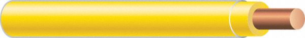 Building Wire: Copper, 18 AWG, 1 Conductors, Solid, Yellow, 500 ft Lg, TFN
