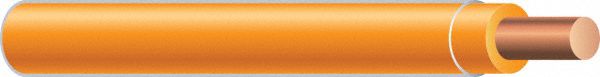 Building Wire: Copper, 18 AWG, 1 Conductors, Solid, Orange, 500 ft Lg, TFN