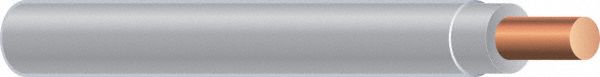 Building Wire: Copper, 18 AWG, 1 Conductors, Solid, Gray, 500 ft Lg, TFN