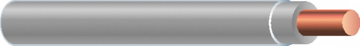Wire: Copper, 12 AWG, 1 Conductors, Solid, Gray, 2, 000 ft Lg, THHN/THWN