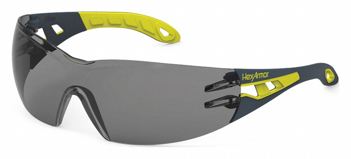 SaftyGlsses Gry TruShield Chrcl/HiVisYlw