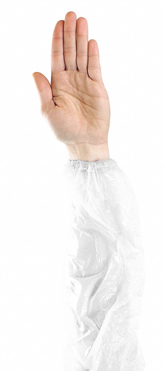 Disposable Sleeve, White, 16" L, PK1000