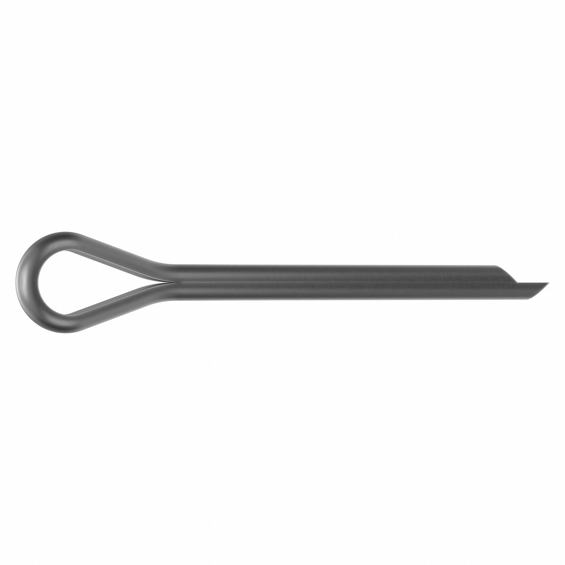 COTTER PIN, 0.125 IN DIA, 1.238 IN L, EXTENDED PRONG, INCH, ⅛ IN DIA, STEEL, 1008, 100 PK