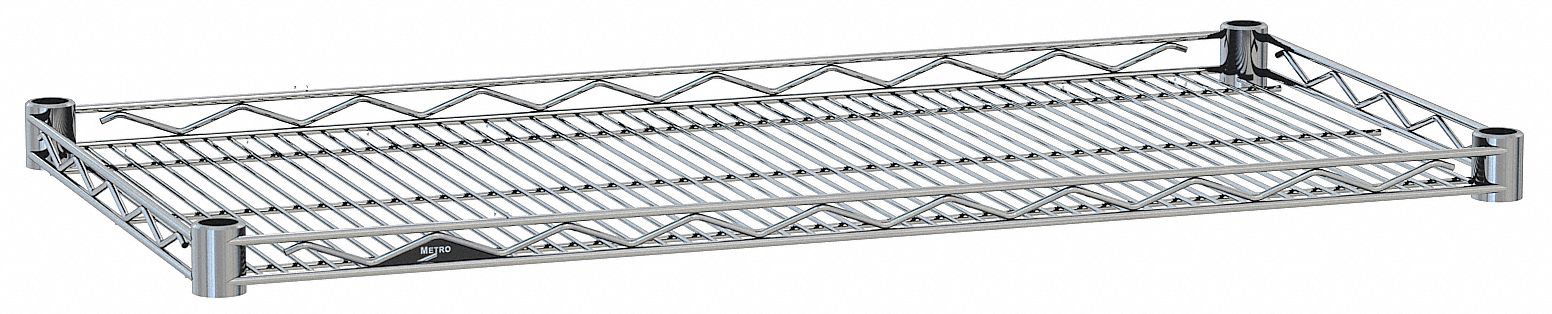 WIRE SHELF,48" W,24" D,CHROME PLATED,PK4