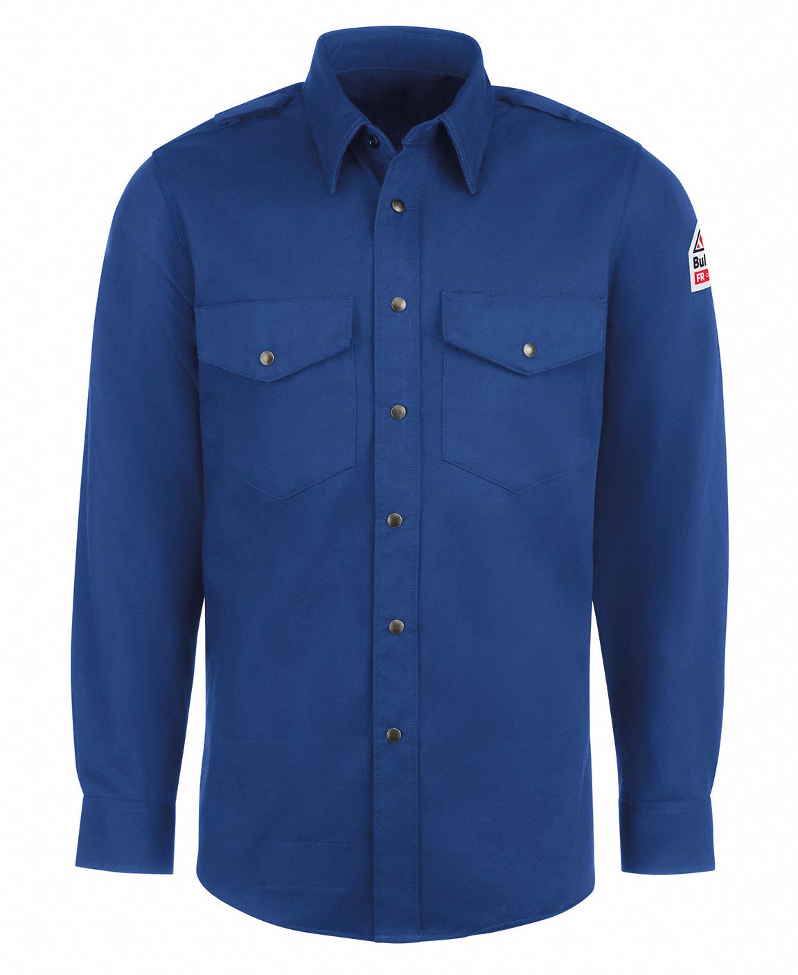 Deluxe Shirt: 7.7 cal/sq cm ATPV, Men's, Regular, 2XL, Excel FR® ( 7 oz ), Long, Blue, Snaps