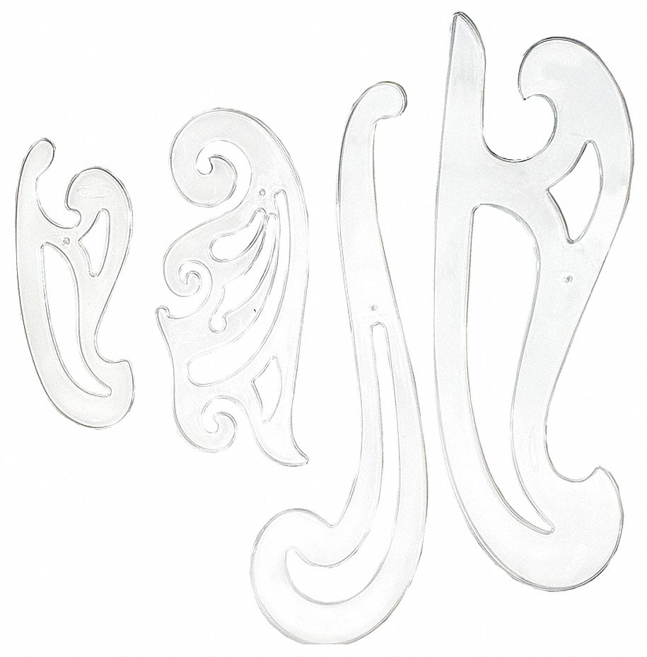 WESTCOTT Stencil/Drawing Template: Symbol, Gen Purpose, French Curves ...