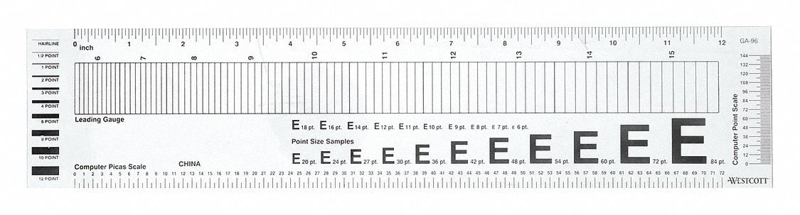 RULER,PLASTIC,LINED,16THS ,13-3/4IN