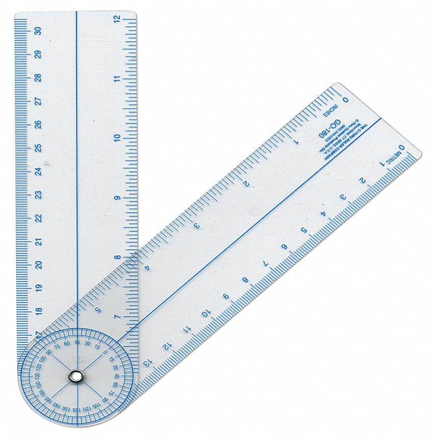 Manual-Reading Miter Protractor: 0°to 180°, 1mm Graduations, 0.05mm Accuracy, Plastic