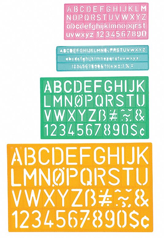 StencilSet, CombinationSet, Plastic, 4pcs