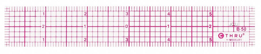 Ruler Plastic Lined 16ths 6in Transparnt