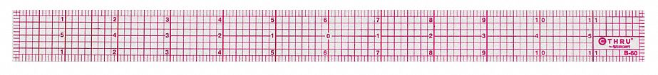 Ruler Plastic Lined 16ths 12in Transprnt