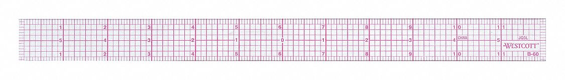 RULER,PLASTIC,LINED,16THS,12IN,TRANSPRNT