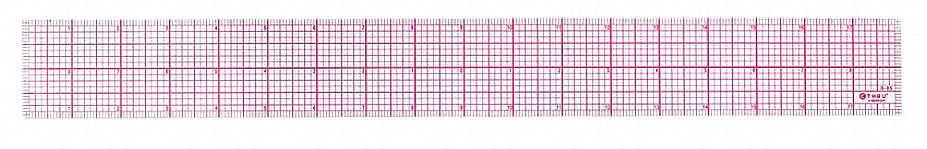 Ruler Plastic Lined 16ths 18in Transprnt
