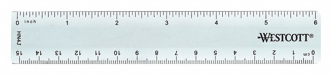 RULER,PLASTIC,LINED,16THS,6IN,SMOKY GRAY