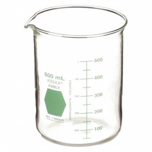 Borosilicate Glass Low Form Colorware Beaker 26cv6414000g 600 Grainger 4412