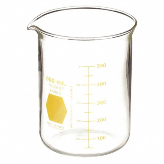 Borosilicate Glass Low Form Colorware Beaker 26cv7814000y 600 Grainger 7284