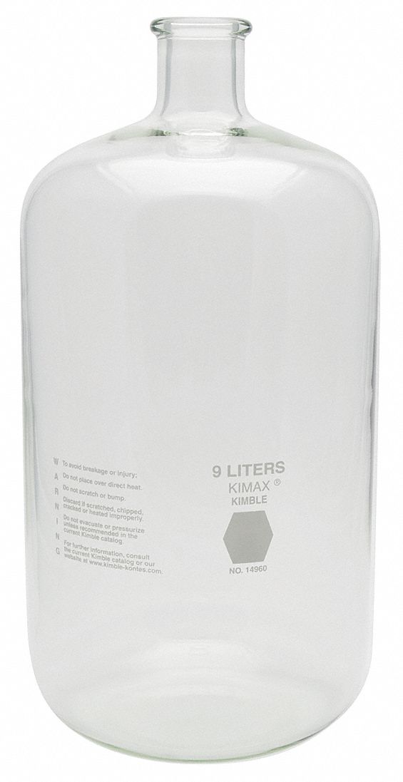 Serum Bottle, 412 mm H, Clear, 203 mm Dia