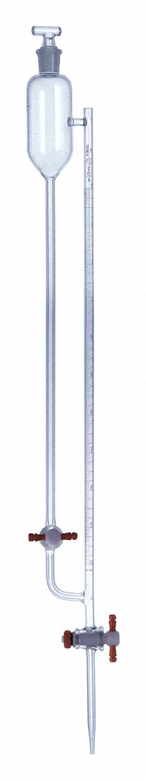 Buret: 3.3 Borosilicate Glass, 10 mL Capacity - Metric, 0.3 fl oz Capacity - English, +/-0.02 mL, A