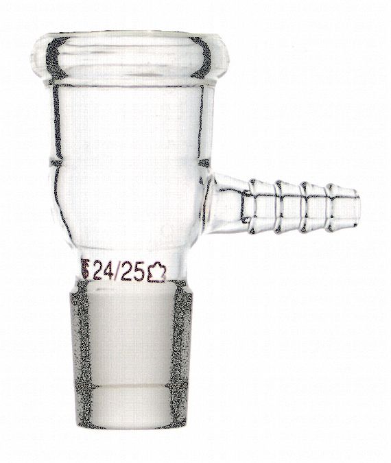 Adapter, 75 mm L, 24/25, 24/25, Clear