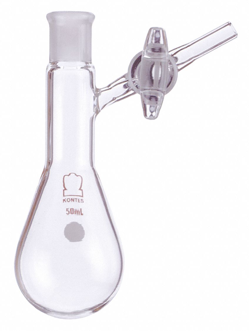 KIMBLE 100 mL / 3.38 oz Glass Schlenk Tube Flask, Clear, Height 155 mm