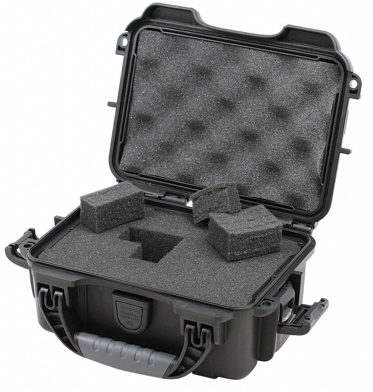 Protective Case: 4 7/8 in x 7 3/8 in x 3 1/8 in Inside, Pick and Pluck, Black, 1 lb Wt