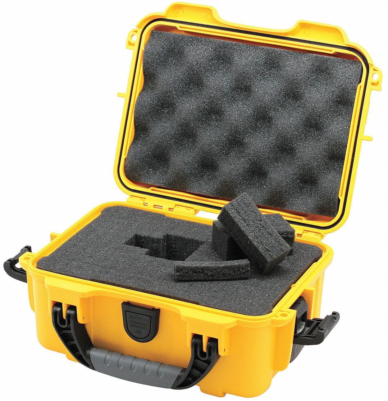 Protective Case: 6 in x 8 3/8 in x 3 3/4 in Inside, Pick and Pluck, Yellow, Stationary