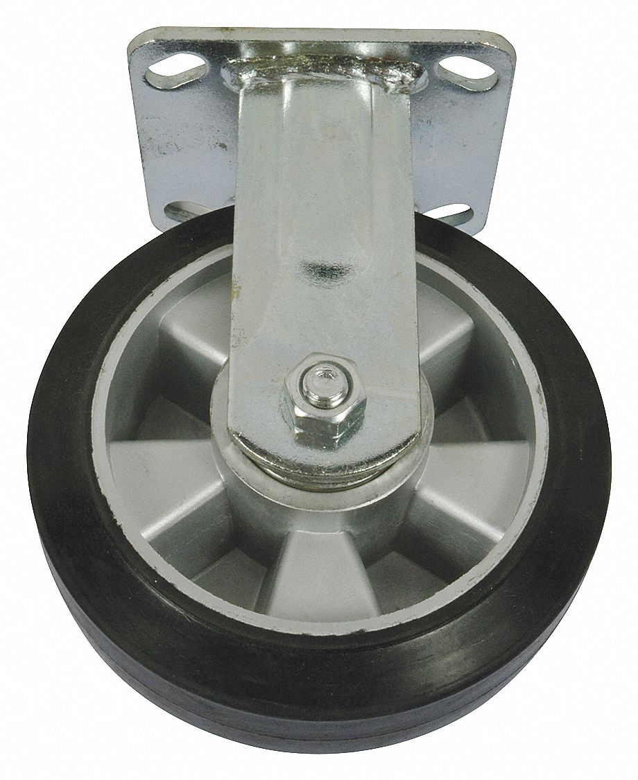Mold-On Rubber, Rigid Caster, 6 In: 6 in Overall Wd, Rubber, MH13X46302G