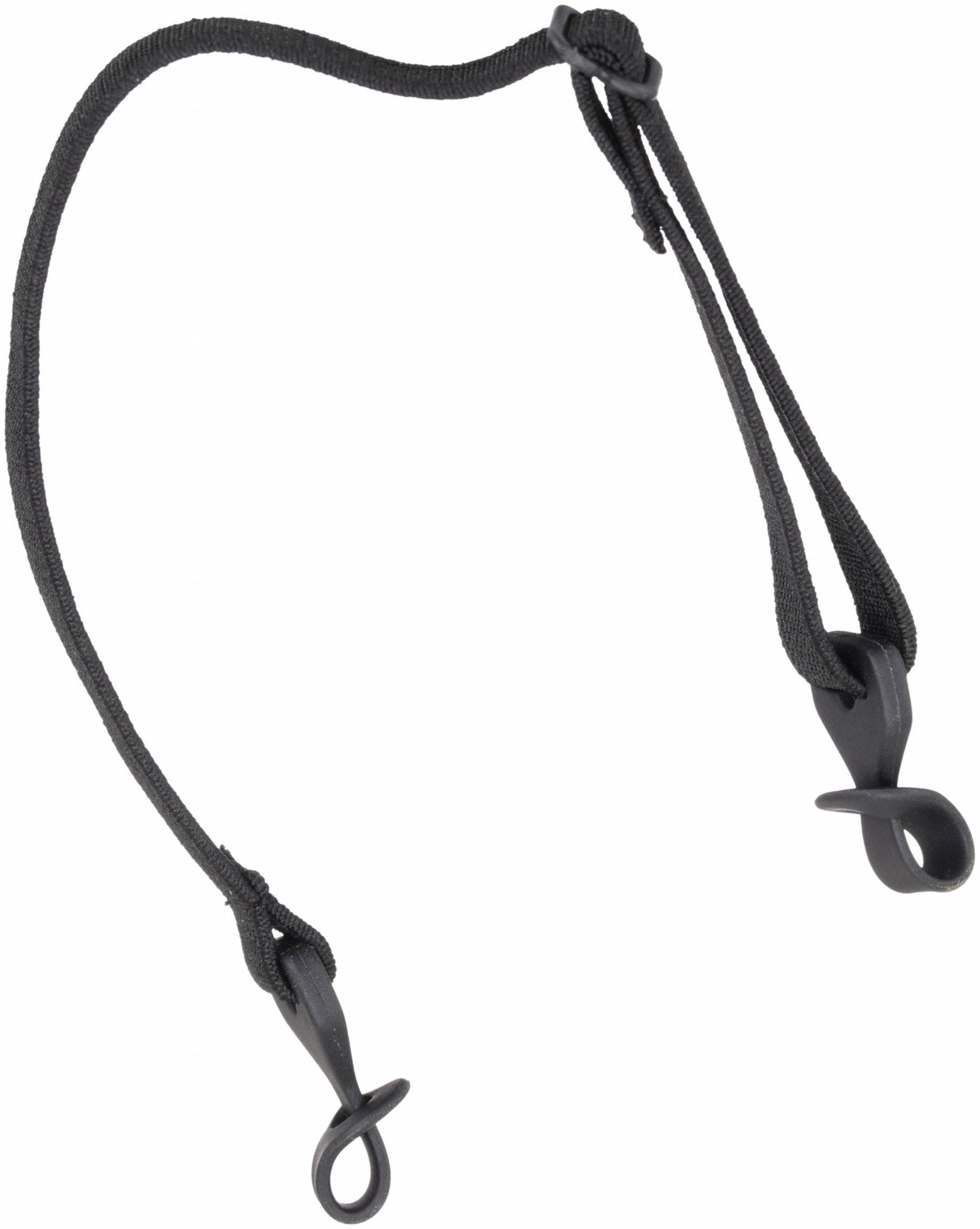 Eyewear Strap: Solid, 4 in Overall Lg, Black, Loop, Adj
