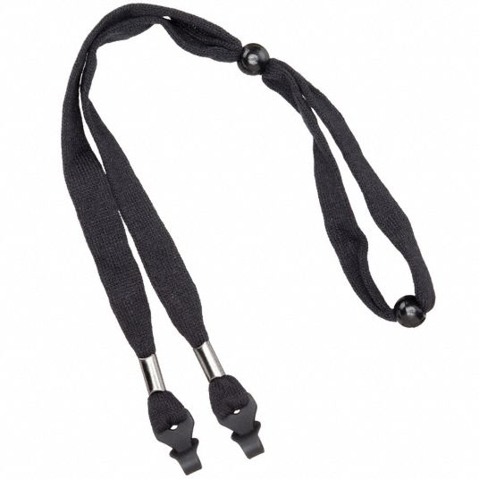 Black, Metal Detectable, Deluxe Eyeglass Cord Black 26G917215 Grainger