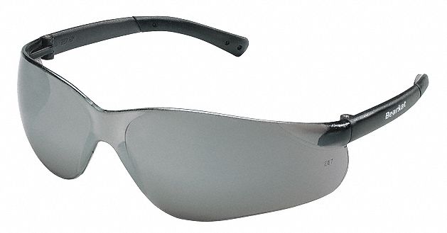 SafetyGlasses, Silver, Mirrored, Blk