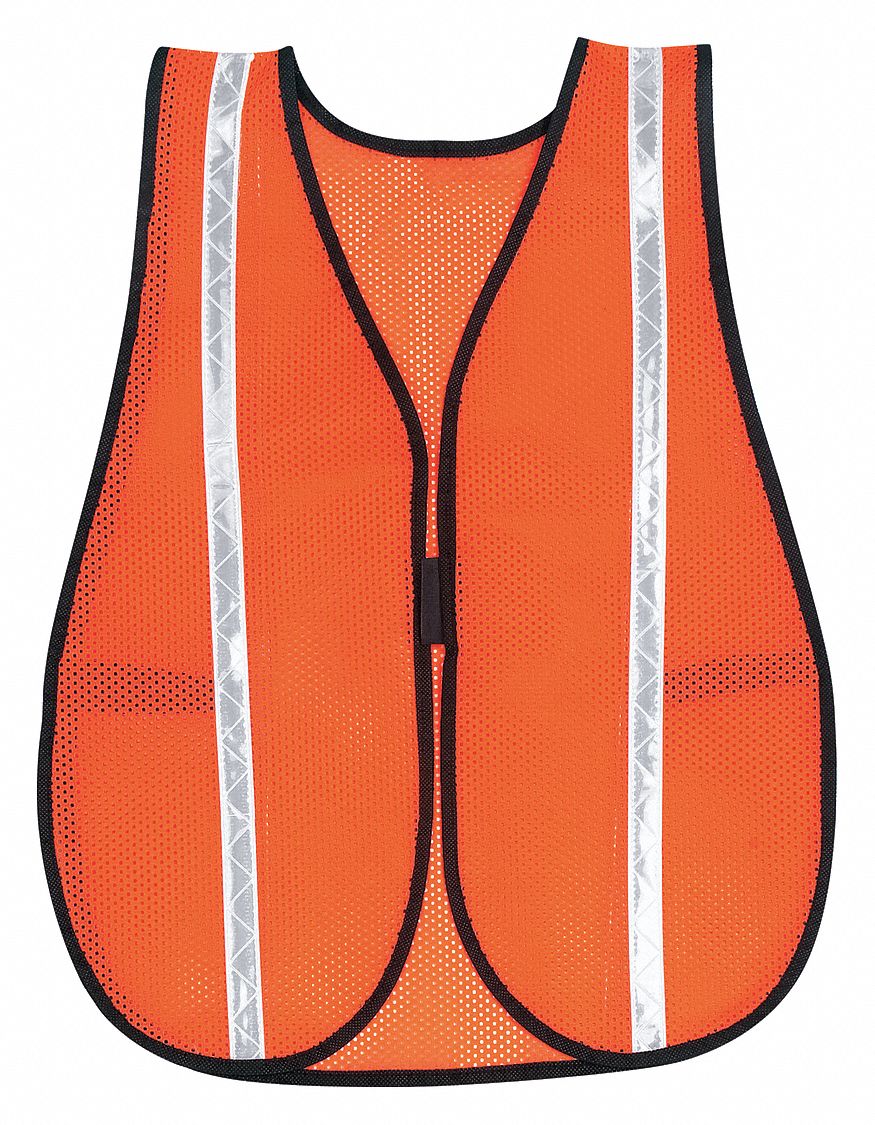Poly Mesh Safety Vest 3 4 White Stripe